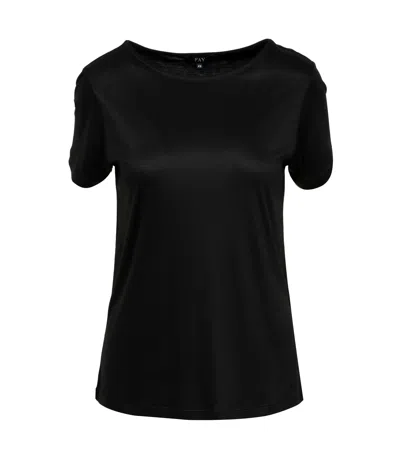 Fay Basic Short Sleeve Round Neck T-shirt In Black