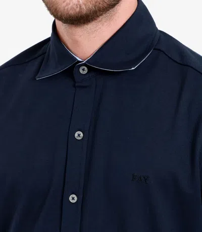 Fay Long-sleeved Shirt In Blue