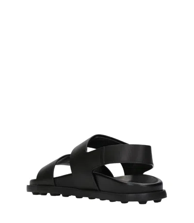 Tod's Leather Slingback Sandals In Black
