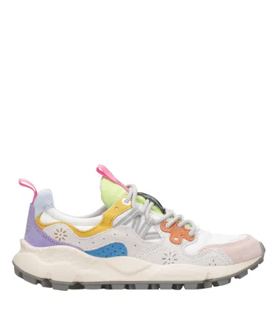 Flower Mountain Multicolored Suede And Technical Fabric Sneakers In Multi
