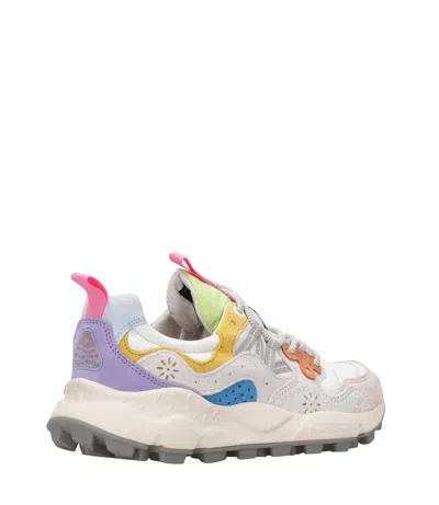 Flower Mountain Multicolored Suede And Technical Fabric Sneakers In Multi