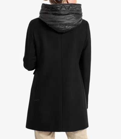 Fay Toggle Coat In Wool Cloth In Black
