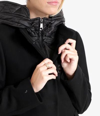 Fay Toggle Coat In Wool Cloth In Black