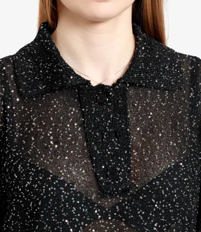 Msgm Woman Sweater Black Size Xl Polyester In Black