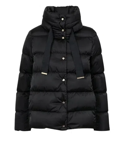 Herno Lightweight Puffer Jacket With High Collar In Black