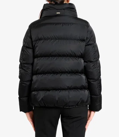 Herno Lightweight Puffer Jacket With High Collar In Black