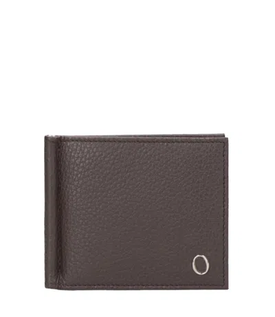 Orciani Hammered-leather Wallet In Brown