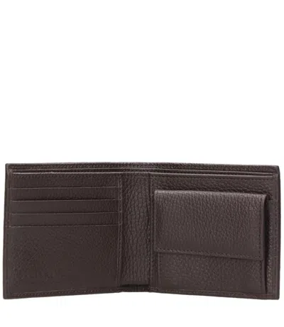 Orciani Hammered-leather Wallet In Black