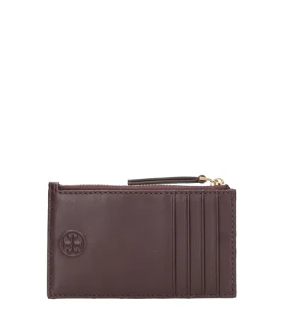 Tory Burch Fleming Soft Wallet In Burgundy