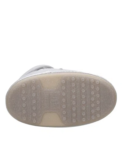 Moon Boot Icon Low Silver Glitter Ankle Boots In Silver