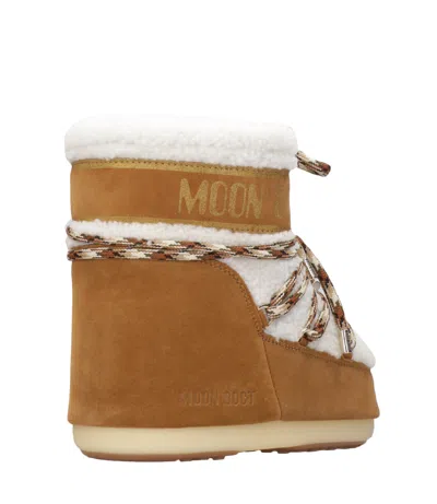 Moon Boot Logo Printed Shearling Lace-up Boots