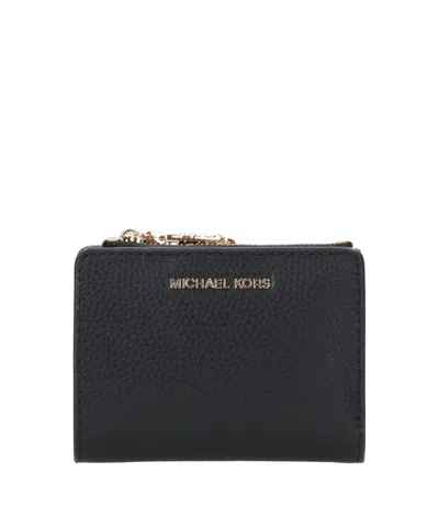 Michael Michael Kors Michael By Michael Kors Black Leather Wallet In Black