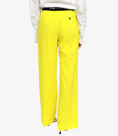 Msgm Trousers Yellow In Yellow