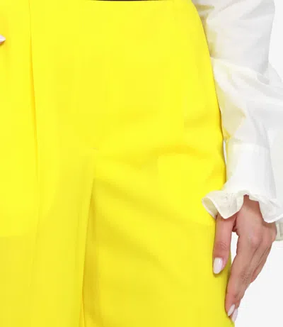 Msgm Trousers Yellow In Yellow