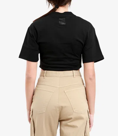 Semicouture Gathered-front Top In Black