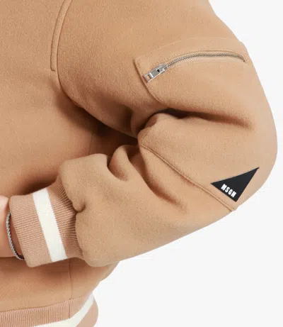 Msgm Coats Beige In Brown