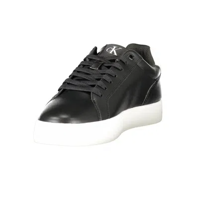 Calvin Klein Black Leather Men Sneaker In Black
