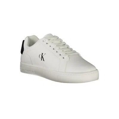 Calvin Klein Prada Macro Brushed Leather And Re-nylon Sneakers In White