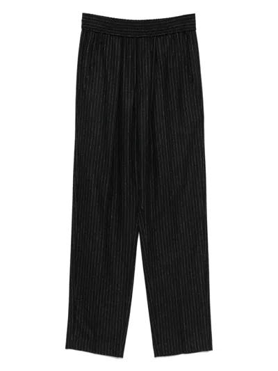 Isabel Marant Embroidered Wool Blend Lisetta Pant In Black