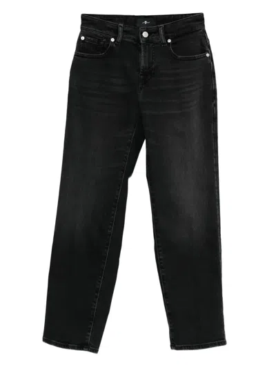 7 For All Mankind Calie Straight Ankle Bottom Clothing In Black