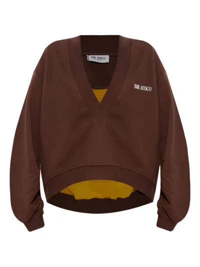 Attico Brown Cotton Sweatshirt With Logo