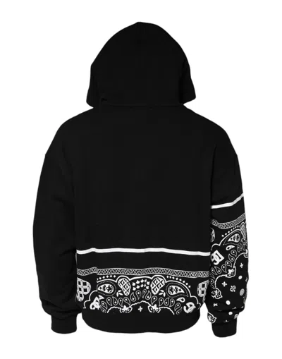 Dolce & Gabbana Logo Bandana Print Hoodie Sweatshirt In Black