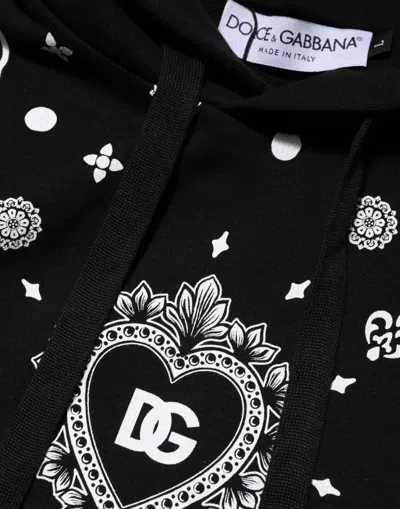 Dolce & Gabbana Logo Bandana Print Hoodie Sweatshirt In Black
