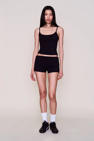 Danielle Guizio Ny Body Fold-over Micro  Short In Black