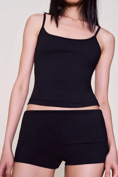 Danielle Guizio Ny Body Fold-over Micro  Short In Black