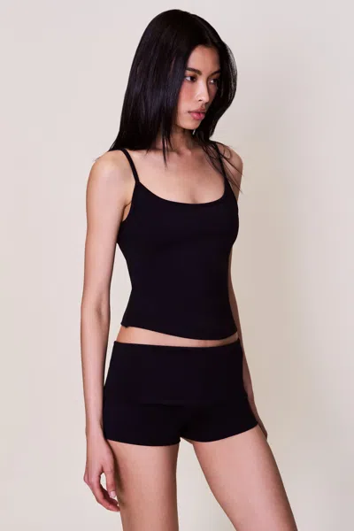 Danielle Guizio Ny Body Fold-over Micro  Short In Black