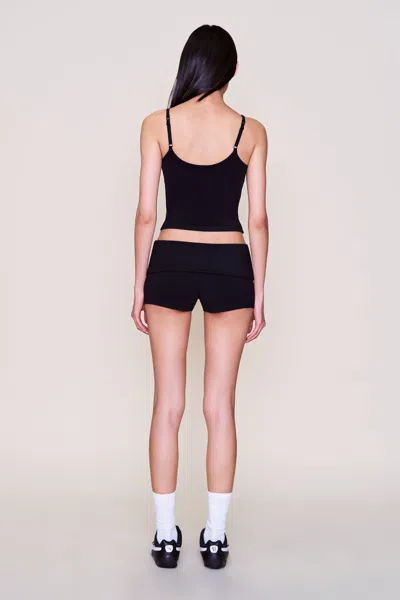 Danielle Guizio Ny Body Fold-over Micro  Short In Black