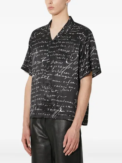 Stampd Script-print Short-sleeve Shirt In Black