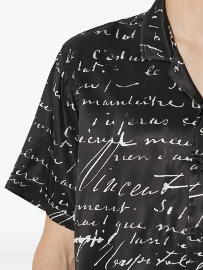 Stampd Script-print Short-sleeve Shirt In Black