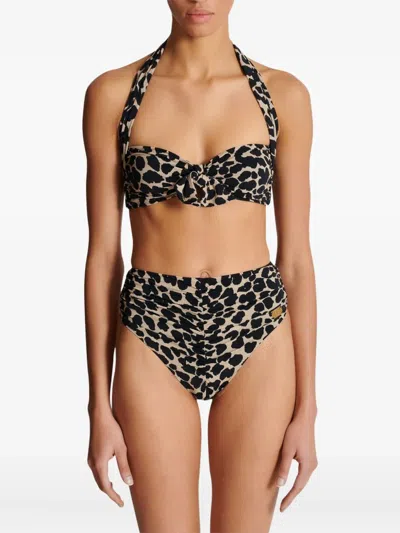 Balmain Two-piece Leopard Pattern Swimsuit In Animal Print