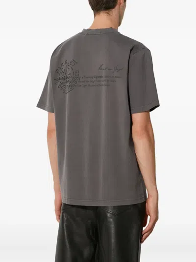 骷髅头印花棉T恤