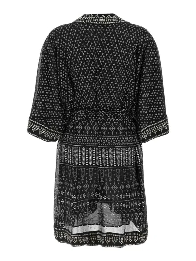 Isabel Marant Dress 'nawel' V-neckline Belted Waist In Multi