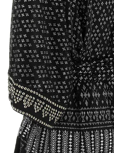 Isabel Marant Dress 'nawel' V-neckline Belted Waist In Multi