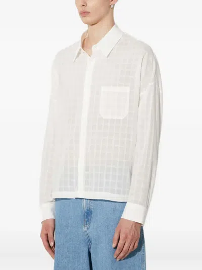 Stampd Grid-pattern Shirt In White