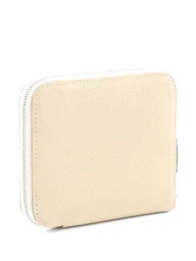 Pre-owned Hermes 2023 Azap Compact Round Zipper Wallet In Neutral