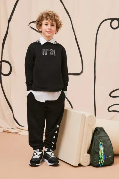 N°21 Polo-collar Sweatshirt In Black
