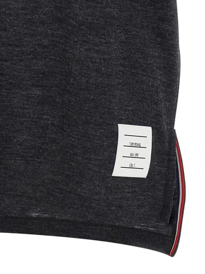 Thom Browne 4-bar Wool Polo Shirt In Gray