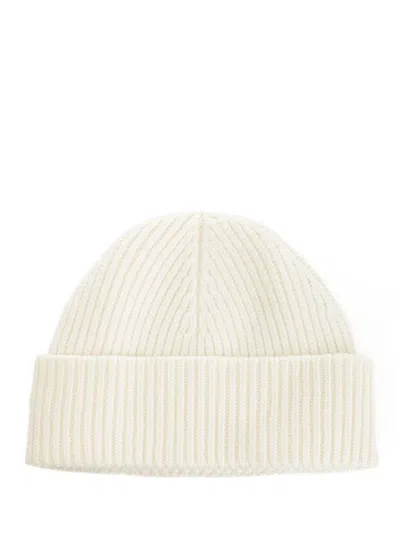 Ami Alexandre Mattiussi Merino Wool Logo Beanie In Neutral