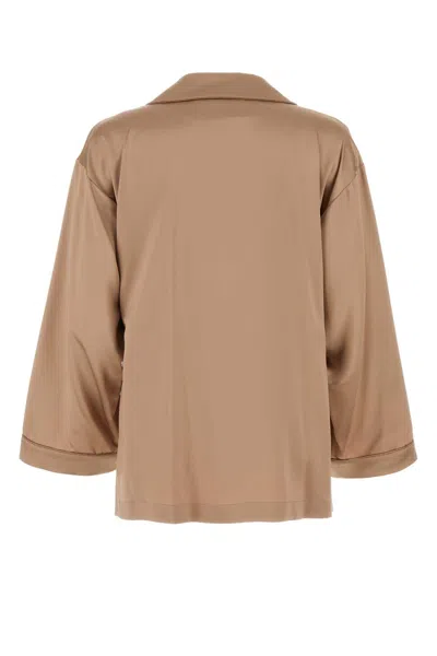 Max Mara Camicia Vasaio In Raso Rosa Antico Donna In Brown