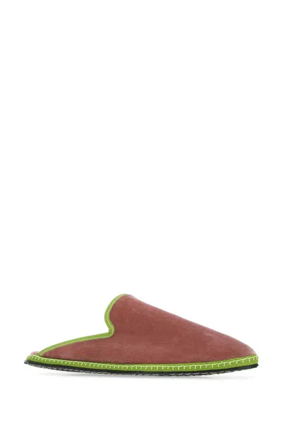 Vibi Venezia Contrast Piping Velvet Slip-ons