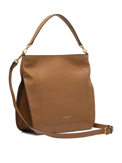 Gianni Chiarini Textured Finish Shoulder Bags With Adjustable Strap In Brown