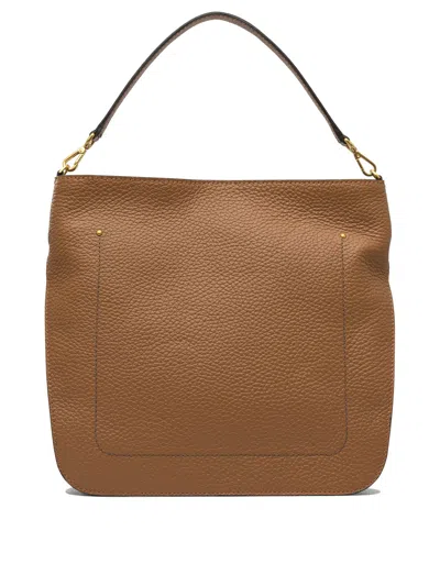 Gianni Chiarini Textured Finish Shoulder Bags With Adjustable Strap In Brown