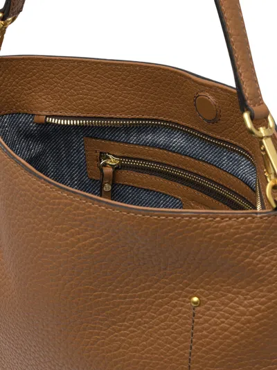 Gianni Chiarini Textured Finish Shoulder Bags With Adjustable Strap In Brown