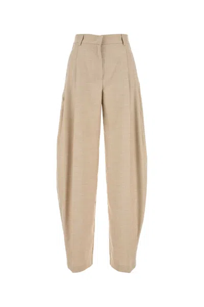 The Andamane Wide Leg Pleated Trousers With Pockets And Belt Loops In Neutral