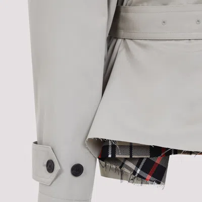 Balenciaga Cropped Trench Coat In Gray