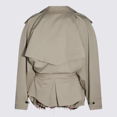 Balenciaga Cropped Trench Coat In Gray
